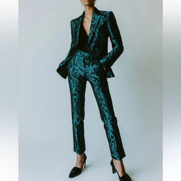 Customized Teal Multi print 2 piece Blazer and Trouser Set - Picture 7 of 13